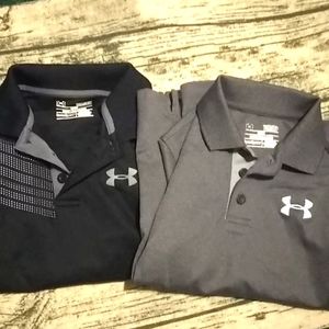 Set of 2 boys Under Armour polo LS shirts size YSM small